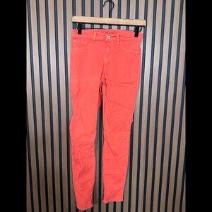J Brand Jeans 25 Womens Orange Tangerine Skinny Leg Denim Stretch